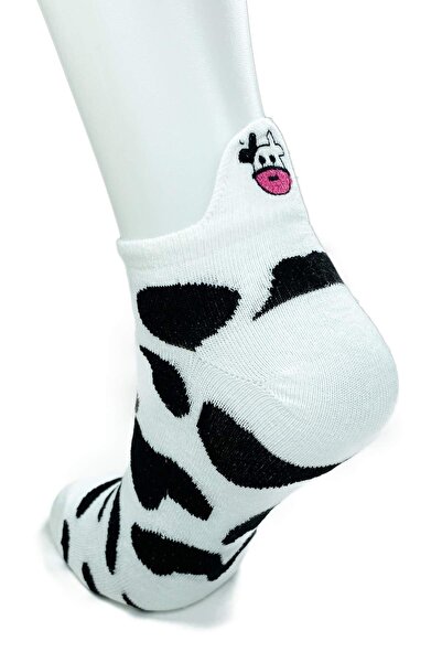 CT STONES 3 Pairs Cow Themed Cotton Soft Women's Ankle Socks