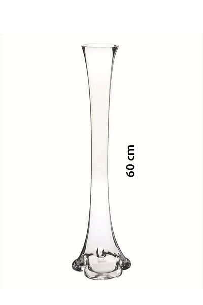 Jenisa Elephant Foot Glass Vase Transparent 60 cm