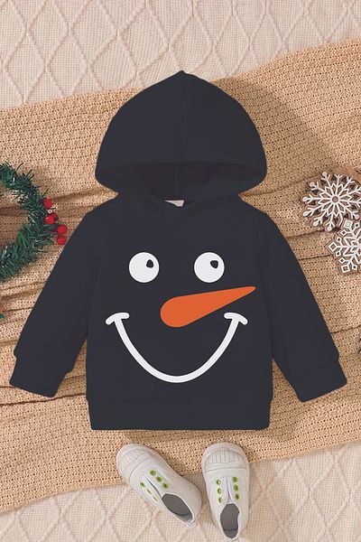 ADABEBEK New Year's Special Snowman Face Printed Baby Sweatshirt 23179