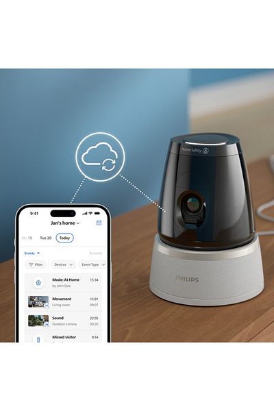 Philips كاميرا مراقبة داخلية 360 درجة مع مصراع للخصوصية لسلامة المنزل