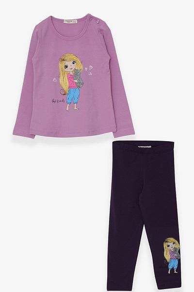 Breeze Girl's Tights Set, Printed, Age 1.5-5, Purple