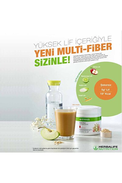 Herbalife Multi-fiber Multi-fiber Lifli Ve Aromalı Içecek Tozu Elma 204 G (ür...