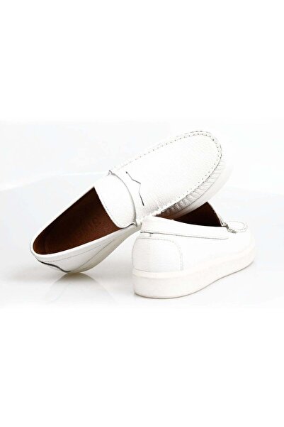 Butik White Color Genuine Leather Men's Shoes