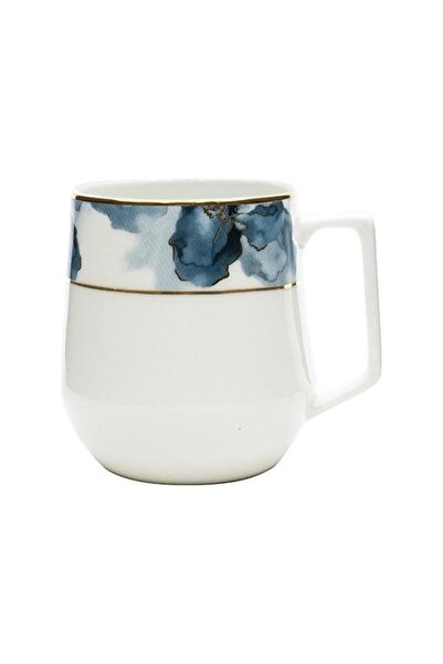 EVALIZA Bouquet Blue Flower 2-Piece Short Mug