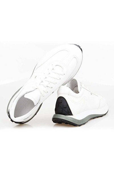 Butik White Color Lace-Up Genuine Leather Men's Shoes