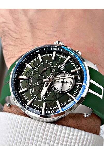 Quantum Fonksiyonlu Yeşil Renk Silikon Kordon Çelik Kasa Erkek Kol Saati 560.338