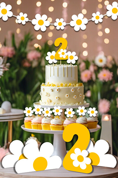 Niksy Design مجموعة زينة حفلات عيد الميلاد بعمر سنتين بطابع ديزي