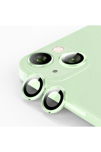 Ally iPhone 15/15 Plus Tempered Kamera Lens Koruma Cami YESIL