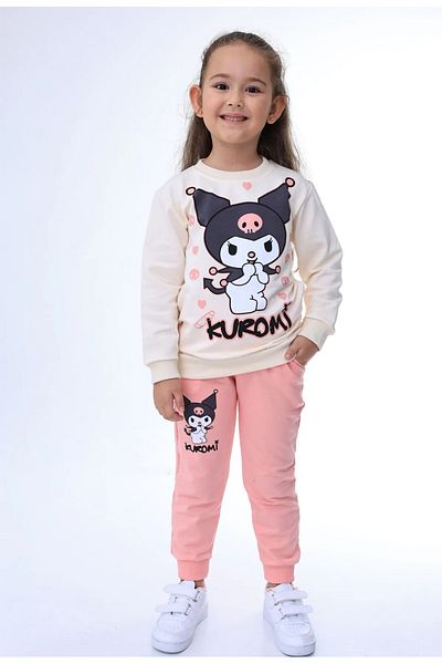 Free Beka Patterned Kuromi Kids Pajamas Set - Long Sleeve Tracksuit Set
