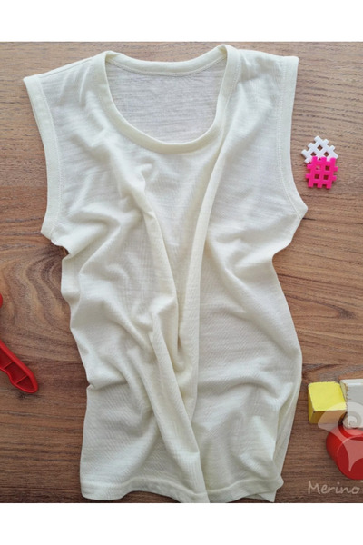 WoolMark Unisex Çocuk Yün Atlet, %100 Saf Merino Yünü