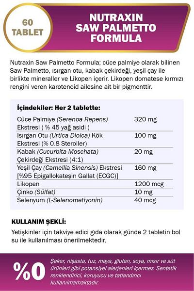 Nutraxin Saw Palmetto Formula 60 Tablete