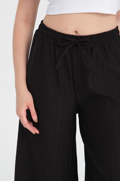 Store Women's Lycra, Rope-Tied, Straight Striped Palazzo Pants