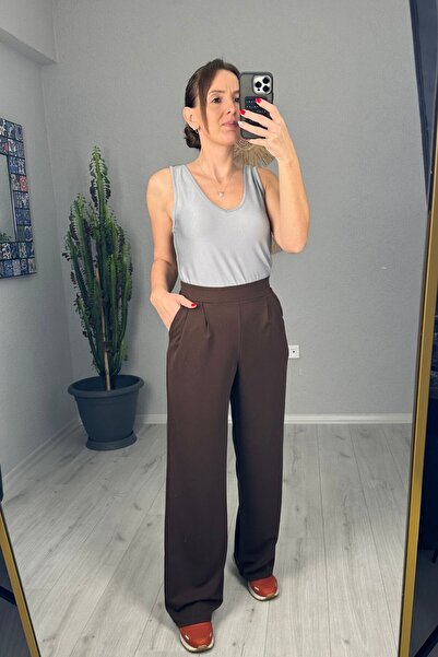 lady special Țesătură creponată Lycra Palazzo cu spate elastic