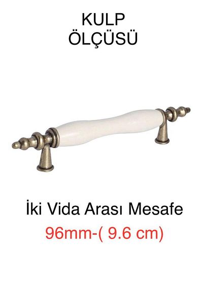 Porcellana Perla (9,6 سم) - مقبض باب من البورسلين الكريمي مقبض درج خزانة أثاث Kulb مقبض مطبخ Asos96mm-stk3004