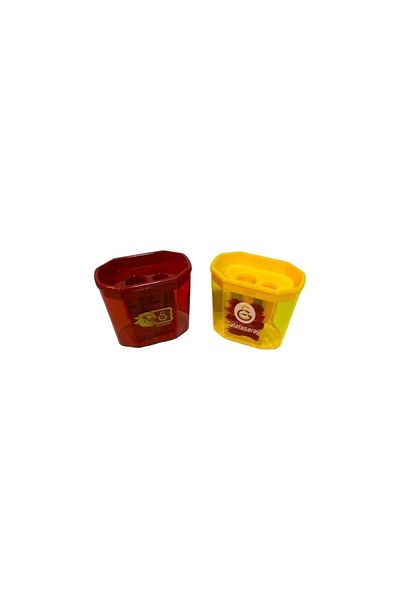 Galatasaray Rectangular Pencil Sharpener with Double Blade (Eye) Bowl - (Single)