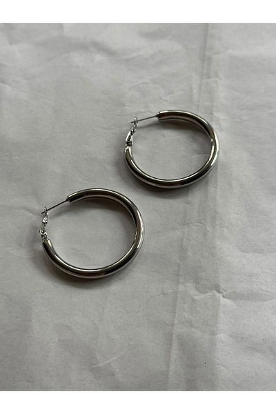 shop 316L Silver Steel Hoop Earrings