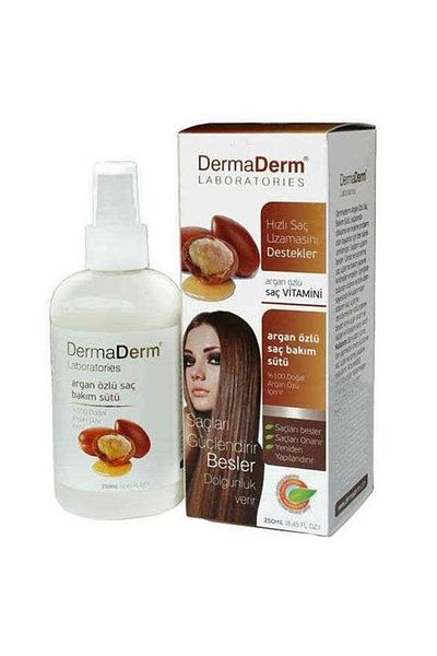 DermaDerm حليب العناية بالشعر بالكيراتين والكولاجين وخلاصة الأرغان 250 مل