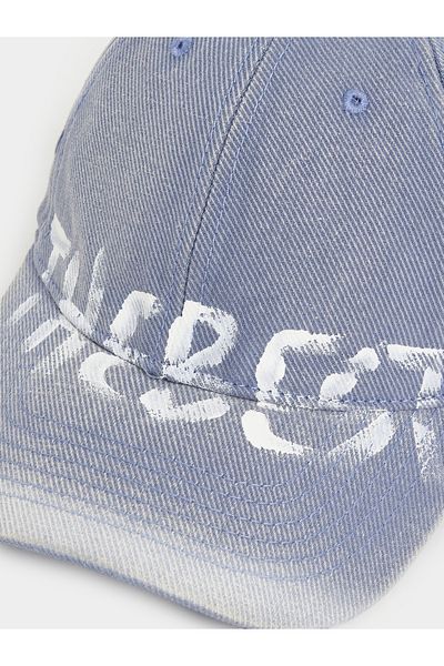 Styli Slogan Print Denim Look Baseball Cap