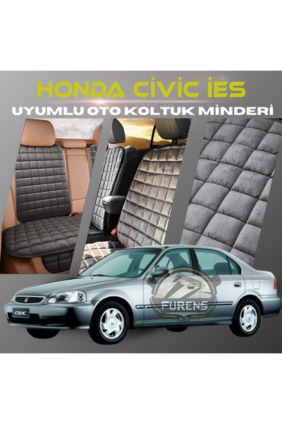 SHOOPLAA مجموعة وسائد مقعد السيارة هوندا إيس اللامعة بلون الأنثراسيت مع جيوب ...