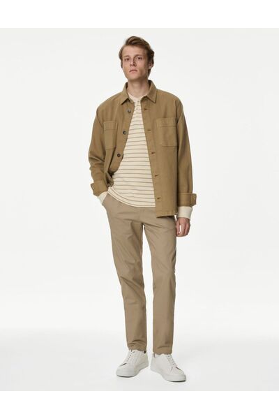 Marks & Spencer Saf Pamuklu Uzun Kollu Waffle T-Shirt