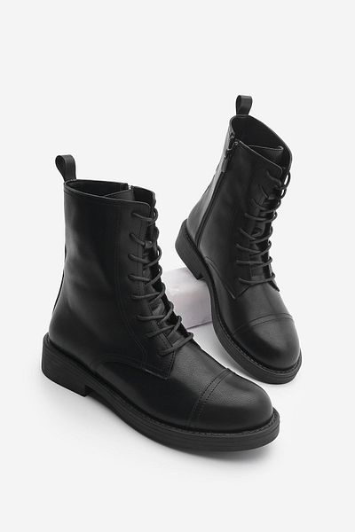 Marjin Sirus Black Women's Boots - Lace-up and Side Zipper