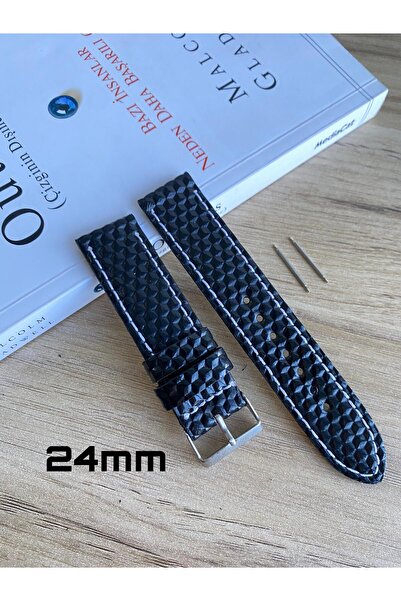 Prizma Beyaz Dikiş Yerli Üretim Baklava Desenli Saat Kordonu. 18-20-22-24 ve ...