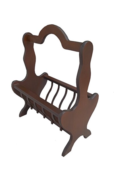 Ankara Mobilya Gazete Sehpa 12621 Model Kayın MDF Torna tabla Parlak Ceviz Bo...