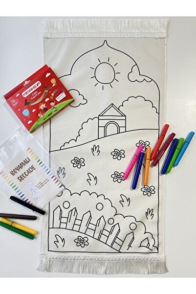 lamel shop Boyamalı Yıkanabilir Eğitici Çocuk Seccadesi - Bahçe