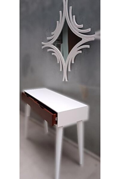 BENGİ TİCARET Dresuar 90016 MODEL Ahşap Kayın Retro Ayak Çift Çekm CNC Ayna B...