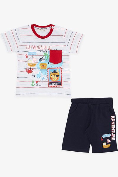 Breeze Boy's Shorts Set Adventure Island Printed 1.5-5 Years, Ecru