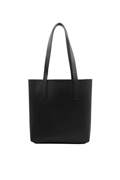 Truffaut Agnes Vegan Deri Tote Çanta Mıknatıslı Siyah