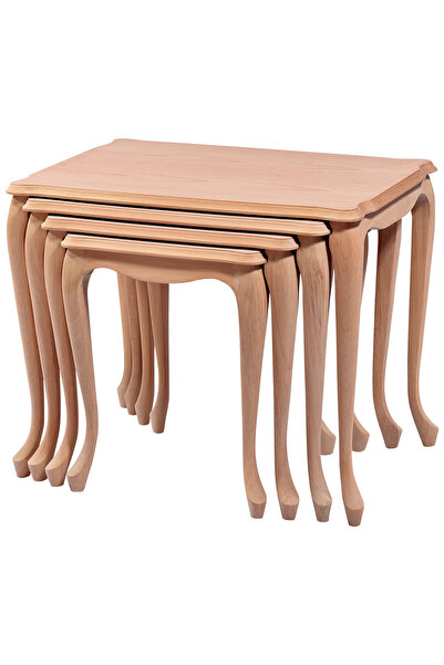 Ankara Mobilya Zigon ILGZ 13335 Klasik oymasız Model Sehpa HAM Kayın Aslan ay...