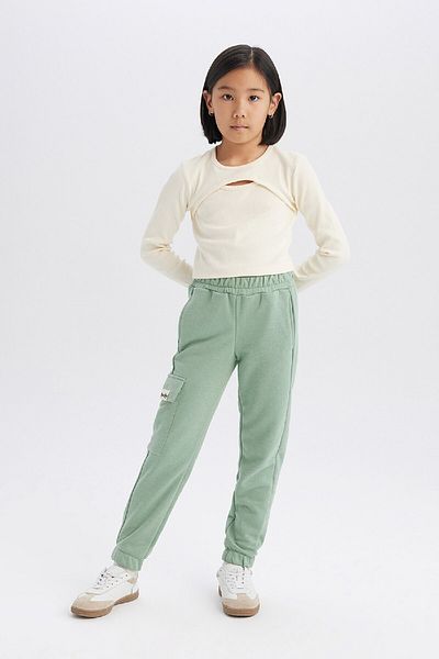 DeFacto Κορίτσια - Jogger Sweatpants με ελαστική μέση και τσέπες Cargo D2872A824WN