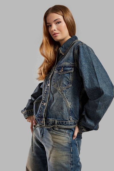 its basic Jachetă de damă T.Jen Color 2w48 Loose Fit Crop Denim