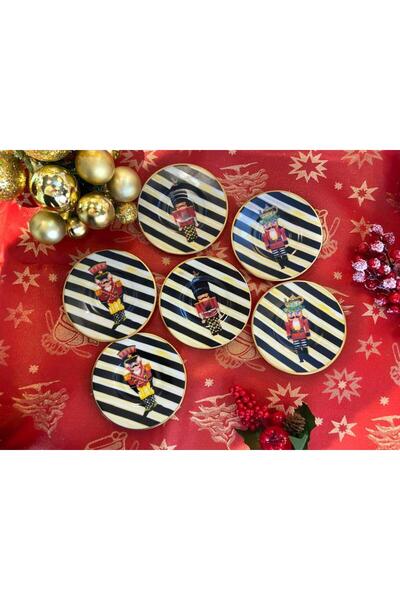 ÇIRPAN EV KURŞUN ASKER NOEL TEMALI 6'LI ÇAY TABAK