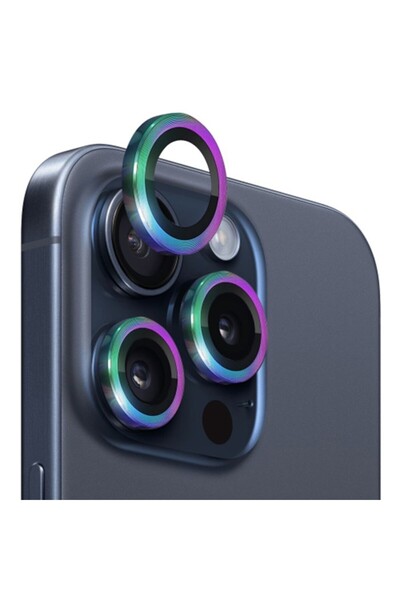 Ally iPhone 15 Pro/15 Pro Max Kamera Lens Koruma Cami ÇOK RENKLI