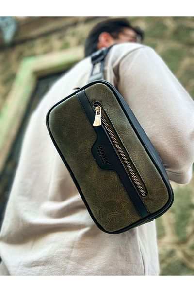 Chekich Poani CH101 Men's Tablet Bag - Black/Khaki