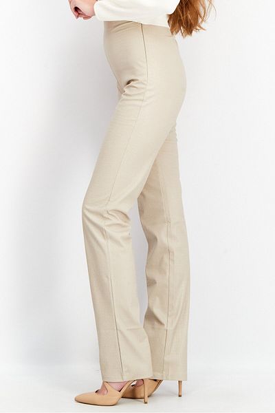Missyempire Women Straight Leg Textured Leather Pant, Cream
