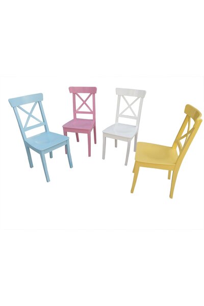 BENGİ TİCARET Sandalye 14174 ÇAPRAZ Model Klasik Mobilya Kayın Torna Retro 4r...
