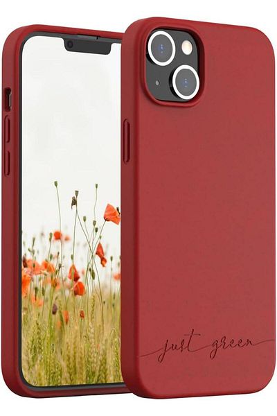 Force Just green eco-designed case for iphone 14 Plus, Natural red