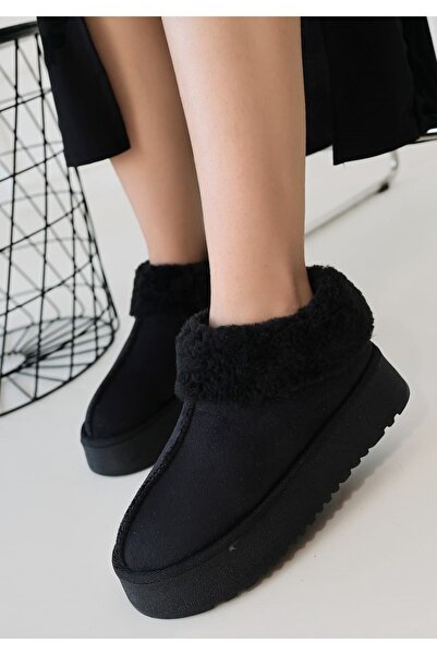 epaavm Yüksek Taban Kürklü Siyah Bot