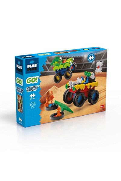 Plus Plus Set de constructie masinute, Monster, PVC, 600 piese, Multicolor