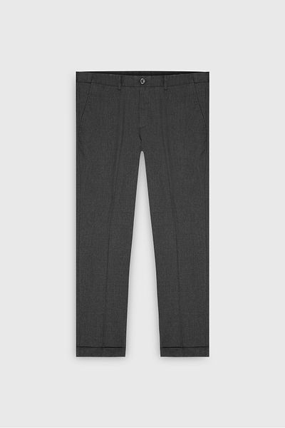 ALTINYILDIZ CLASSICS Men's Gray Wool Flannel Slim Fit Slim Fit Waist Hidden Elastic Side Pocket Classic Trousers