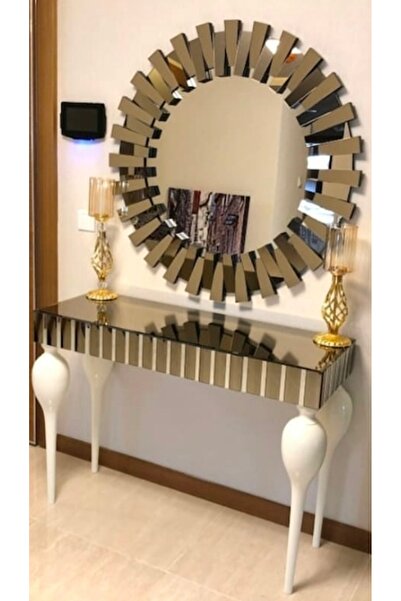 BENGİ TİCARET Dresuar ST 18113 GÜNEŞ Model Parlak bronz cam ayna kaplı Kayın ...