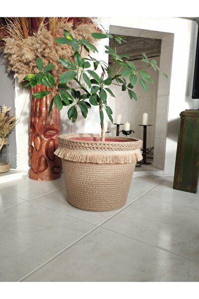 bayram taşcıoğlu home desing 30 25 Püsküllü, Hasır, Jüt Sepet, Saksılık, Düze...