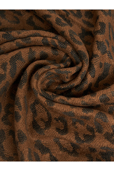 Styli Animal Print Scarf with Fringe