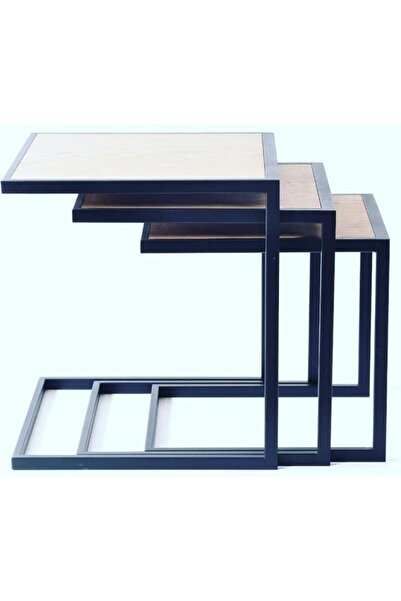 BENGİ TİCARET Zigon ZLF 3LÜ 14097C Model Metal Siyah fırın boya MDF siyah mer...