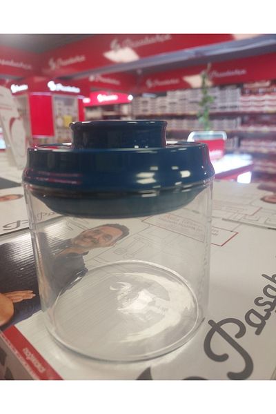 Paşabahçe Zestglass 700 Cc - Blue Vacuum Storage Container with Locked Lid