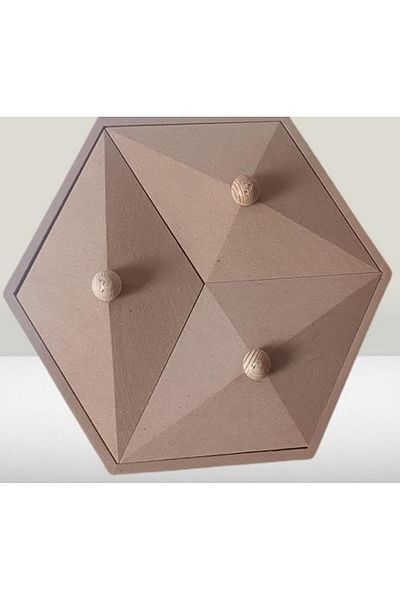 BENGİ TİCARET Hobby Adn 90251 - Pyramid Box Decorative, Wooden Mdf, Raw Cnc Cut