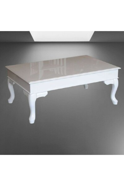 BENGİ TİCARET Orta sehpa 18521 Klasik Demonto Kayın Aslan Ayak MDF Tabla beya...